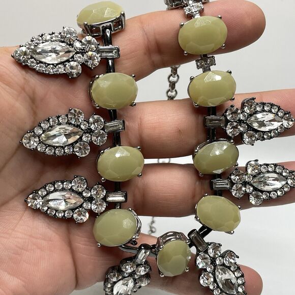 Lia Sophia Astoria Rhinestone Bib Statement Necklace Boho Chunky Bold - Picture 4 of 8